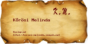 Kőrösi Melinda névjegykártya