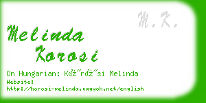 melinda korosi business card